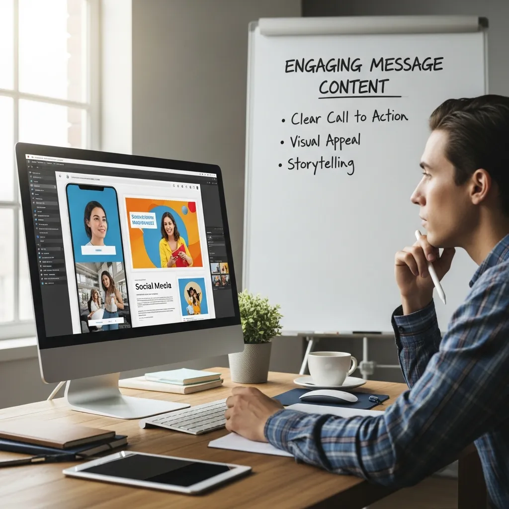  Digital marketing team developing high-converting message content