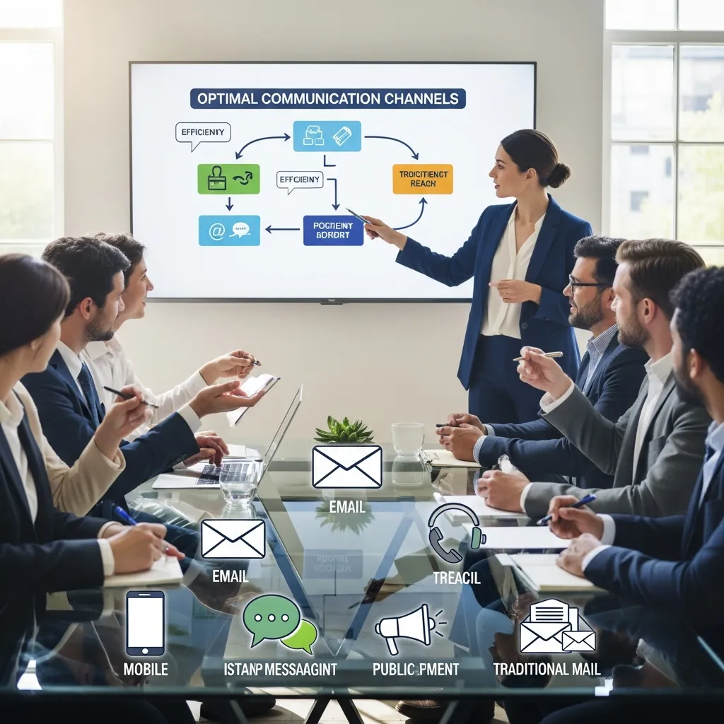 Multi-channel marketing strategy showing email, SMS, social media, and push notifications